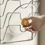 Metal Pot Lid Organizer Rack for Vertical Storage & Space Saving – gallery image 3