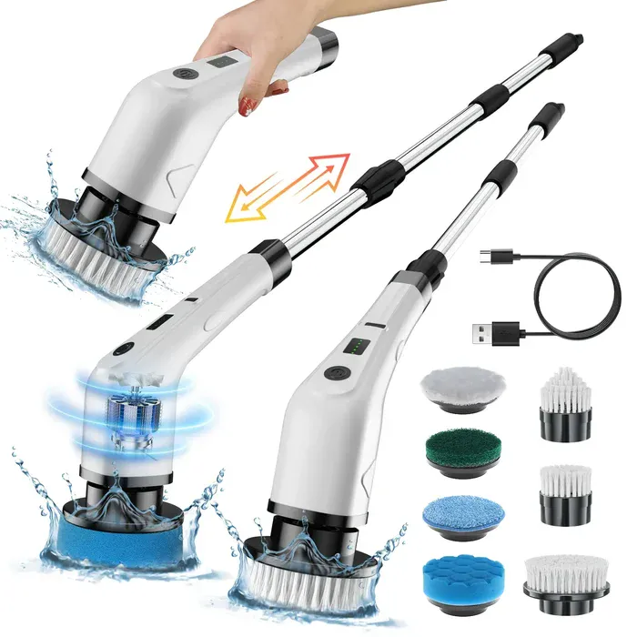 0513cf57-e33c-4e84-8c65-5ad9425e3272 Electric Cleaning Brush for Household Surface Cleaning, Telescopic Long Handle – main image