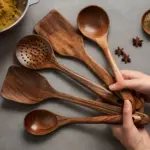 7-Piece Wooden Kitchen Utensil Set for Cooking & Stirring with Ergonomic Handles – main image