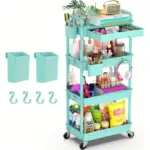Rolling Storage Cart for Organizing Supplies with 3 or 4-Tier Design and Lockable Wheels – gallery image 13