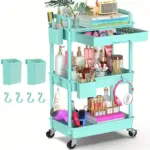 Rolling Storage Cart for Organizing Supplies with 3 or 4-Tier Design and Lockable Wheels – gallery image 11