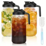 Glass Drink Jar for Cold Beverage Storage, Wide Mouth Design – main image