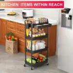 Rolling Storage Cart for Organizing Supplies with 3 or 4-Tier Design and Lockable Wheels – gallery image 9