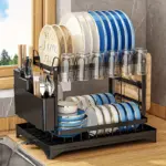 2-Tier Dish Drying Rack for Draining & Organizing Dishes with Cutlery Holder – gallery image 5