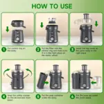 Centrifugal Juicer Machine for Juicing Whole Fruits and Vegetables, 3in Feed Chute & Dual Speed Control – gallery image 14