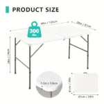 Folding Utility Table for Portable Work & Serving with Carry Handle and Adjustable Height – gallery image 4
