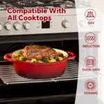 Enameled Cast Iron Dutch Oven Pot with Lid for Bread Baking & Cooking, Dual Handles – gallery image 13