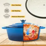 Enameled Cast Iron Dutch Oven Pot with Lid for Bread Baking & Cooking, Dual Handles – gallery image 11