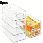6pcs Refrigerator Organizer Bins for Sorting & Storing Household Items, Transparent – gallery image 7