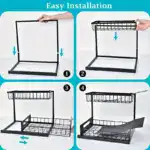 2-Tier Slide-Out Under-Sink Organizer for Storage & Organization with Pull-Out Rack Design – gallery image 14