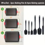 3pcs Carbon Steel Nonstick Baking Pan for Baking & Roasting with Silicone Handle Grip – gallery image 9