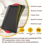 3pcs Carbon Steel Nonstick Baking Pan for Baking & Roasting with Silicone Handle Grip – gallery image 5