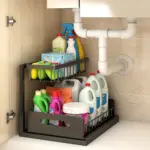 Sliding Pull-Out Cabinet Sorting Rack for Organizing Household Items, Metal Frame – main image