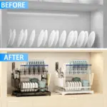 2-Tier Dish Drying Rack for Draining & Organizing Dishes with Cutlery Holder – gallery image 7