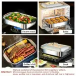 4-Piece Stainless Steel Rectangular Baking Pan Set for Baking & Roasting with Lids and Handles – gallery image 6