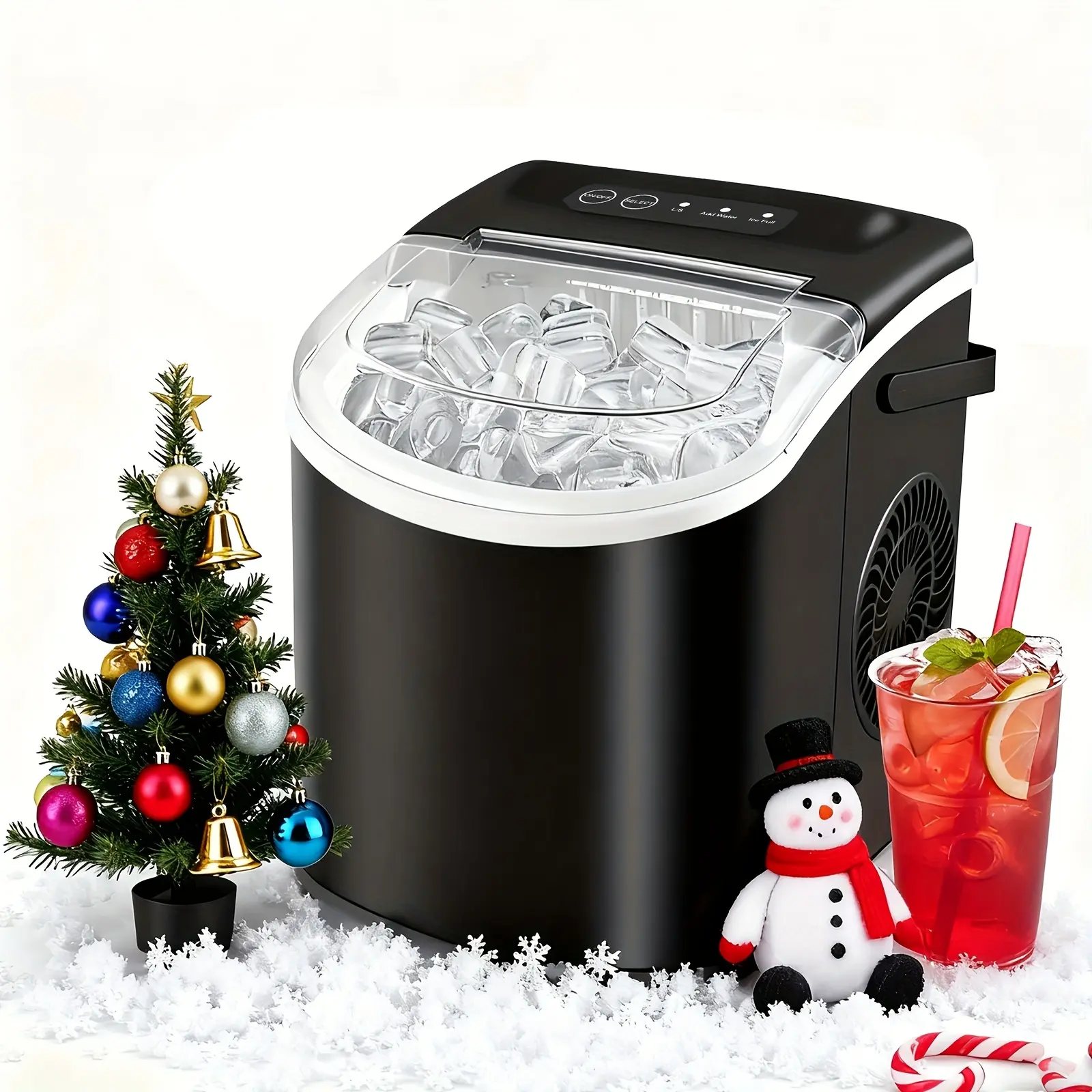 4f729d2f-86e1-436b-ac45-995da1c4fdcb Portable Ice Maker for Making Ice Cubes with Carry Handle and Removable Basket – main image