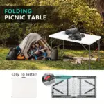 Folding Utility Table for Portable Work & Serving with Carry Handle and Adjustable Height – gallery image 14