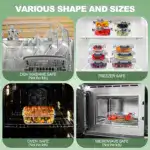 12pcs Glass Food Storage Containers with Lids for Food Storage & Meal Prep, Leak-Resistant Design – gallery image 3