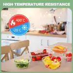 12pcs Glass Food Storage Containers with Lids for Food Storage & Meal Prep, Leak-Resistant Design – gallery image 6