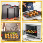 3pcs Carbon Steel Nonstick Baking Pan for Baking & Roasting with Silicone Handle Grip – main image
