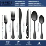 48-Piece Stainless Steel Flatware Set for Dining, Mirror Finish – gallery image 4