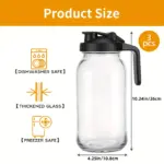 Glass Drink Jar for Cold Beverage Storage, Wide Mouth Design – gallery image 4