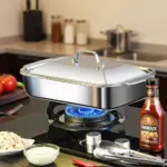 4-Piece Stainless Steel Rectangular Baking Pan Set for Baking & Roasting with Lids and Handles – gallery image 11