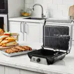 3-in-1 Electric Indoor Grill for Grilling & Pressing with 180-Degree Opening and Non-Stick Plates – gallery image 4