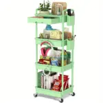Rolling Storage Cart for Organizing Supplies with 3 or 4-Tier Design and Lockable Wheels – gallery image 16