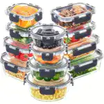 12pcs Glass Food Storage Containers with Lids for Food Storage & Meal Prep, Leak-Resistant Design – main image