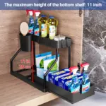 2pcs Under Sink Organizer for Sliding Storage Access with Pull-Out Shelf Design – gallery image 5
