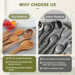 7-Piece Wooden Kitchen Utensil Set for Cooking & Stirring with Ergonomic Handles – gallery image 9