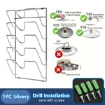 Metal Pot Lid Organizer Rack for Vertical Storage & Space Saving – gallery image 9