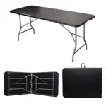 Folding Utility Table for Portable Work & Serving with Carry Handle and Adjustable Height – gallery image 3