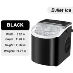 Portable Ice Maker for Making Ice Cubes with Carry Handle and Removable Basket – gallery image 7