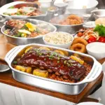 4-Piece Stainless Steel Rectangular Baking Pan Set for Baking & Roasting with Lids and Handles – gallery image 2