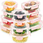 12pcs Glass Food Storage Containers with Lids for Food Storage & Meal Prep, Leak-Resistant Design – gallery image 2