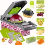 Manual Vegetable Chopper for Chopping & Slicing with Interchangeable Blades and Container – gallery image 8