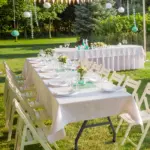 Plastic Folding Table for Portable Dining & Serving with Carrying Handle and Locking Design – main image