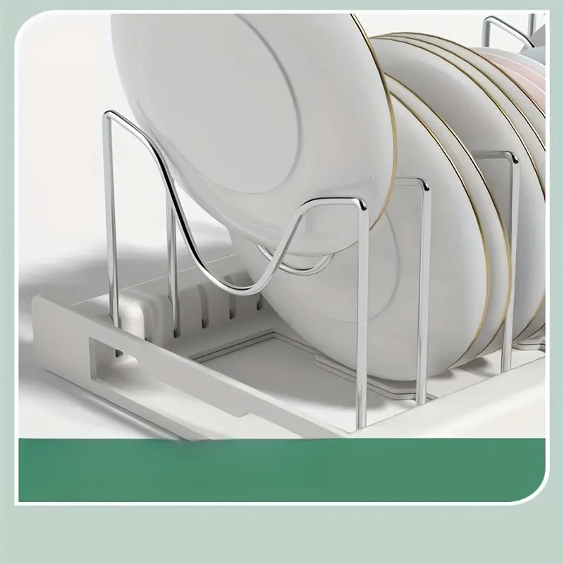 a7b91a47-4f96-49cc-9800-b53923cf814f Adjustable Expandable Pots and Pans Organizer Rack for Organizing Cookware and Lids, White – main image