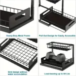 Sliding Pull-Out Cabinet Sorting Rack for Organizing Household Items, Metal Frame – gallery image 11