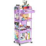 Rolling Storage Cart for Organizing Supplies with 3 or 4-Tier Design and Lockable Wheels – main image