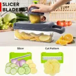 Manual Vegetable Chopper for Chopping & Slicing with Interchangeable Blades and Container – gallery image 6