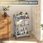 Rolling Storage Cart for Organizing Supplies with 3 or 4-Tier Design and Lockable Wheels – gallery image 14
