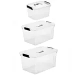6-pack 6L Clear Plastic Storage Bins for Household Organization with Latching Lids – gallery image 2
