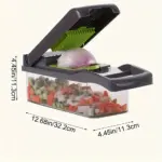 Manual Vegetable Chopper for Chopping & Slicing with Interchangeable Blades and Container – gallery image 4
