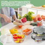 12pcs Glass Food Storage Containers with Lids for Food Storage & Meal Prep, Leak-Resistant Design – gallery image 8