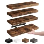 4-Piece Floating Shelves for Wall Mounting with Invisible Bracket Design – gallery image 9