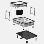 Two-Tier Dish Drying Rack for Drying Dishes & Utensils with Drainboard and Removable Holders – gallery image 11