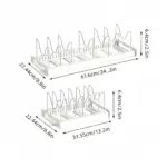 Adjustable Expandable Pots and Pans Organizer Rack for Organizing Cookware and Lids, White – gallery image 4